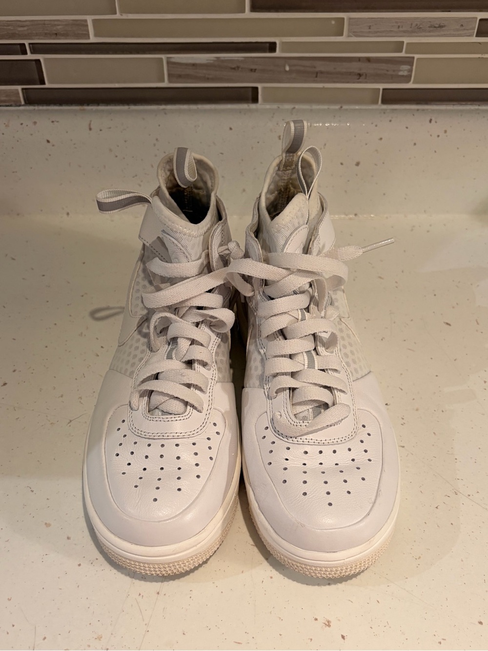 Nike White Mid-Top Sneaker with Air Sole - Picture 2 of 12
